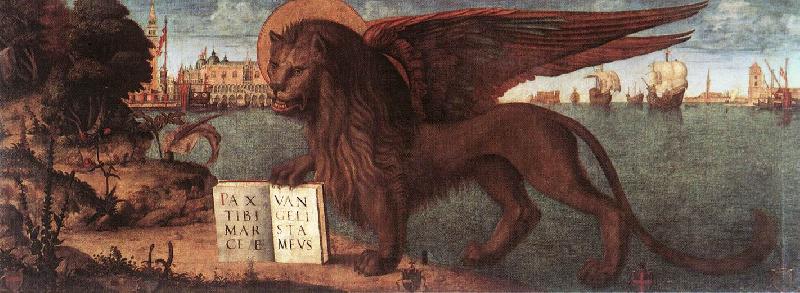 CARPACCIO, Vittore The Lion of St Mark fdg Norge oil painting art